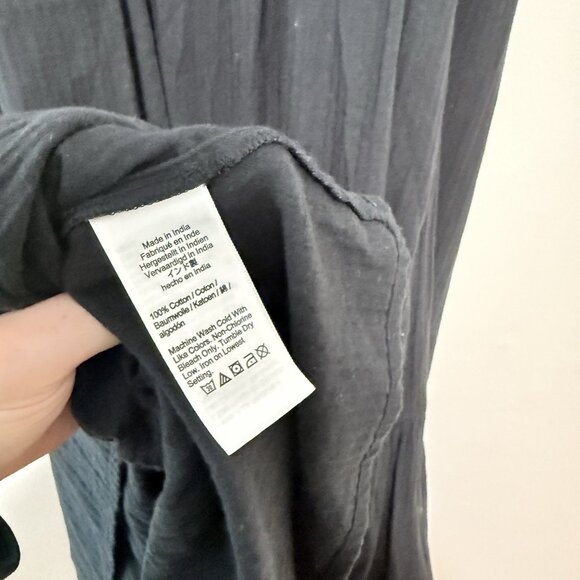 J. Crew Black Ruffle Beach Dress‎ in Airy Gauze Size Small/Medium - Picture 7 of 9